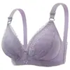 Ropa interior fina de encaje suave y transpirable para mujer sin varillas, soporte lateral push-up, anti-caída, sujetador para mujeres de mediana edad y mayores