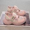 Sandalias Deportivas Medias para Niños con Suelas de Llanta, Malla Simple, Ligeras, Zapatos Blancos tipo Papá para Niños Medianos y Grandes, 25 Zapatos de Marco para Niñas Primavera y Verano