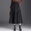 Falda Midi Plisada de Cintura Elástica para Mujer, Nuevo Estilo Elegante Otoño 2026, Falda de Línea A con Dobladillo Grande y Caída, Falda de Paraguas de Moda
