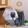 Conjunto de Ropa de Otoño para Niños Elegante Infantil 2026 Ropa Nueva para Bebé Niños Conjunto de Dos Piezas de Manga Larga Primavera/Otoño Moderno