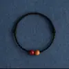 Pulsera de Cuerda Roja con Cuentas de Caoba Cinabrio de Buena Suerte para Niños y Niñas Bebé Este Año Cuerda Tejida a Mano de Buena Suerte para Bendecir la Paz
