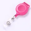 Porta Credencial Retráctil de Plástico 1.5cm Cordón para Identificación, Clip para Tarjeta de Color Sólido, Llavero Retráctil de Alta Elasticidad