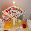 Velas de Cumpleaños de Celebridad de Internet para Niños Creativa Sorpresa Flor de Loto Giratoria Cantante en Flor Decoraciones para Pastel