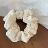 Scrunchie liso de cor sólida com design vazado em estilo casual para mulheres, elástico de cabelo de alta elasticidade que não danifica o cabelo, acessório de cabelo elástico para rabo de cavalo