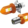 Faróis de motocicleta, faróis de LED para veículos elétricos, super brilhantes, modificados, com projetores de lente H4 de alta intensidade de garra dupla ou tripla 12V embutidos