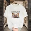 Camisa de Verano de Manga Media con Estampado de Letras con Cinta, Patrón Simple, Holgada, Versátil, Cuello Redondo, Manga Media, Comercio Exterior al por Mayor