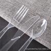 Cuchillo y tenedor de plástico desechable de 7 pulgadas para postres chinos y occidentales, embalaje para llevar, negro transparente, 1000 unidades/caja