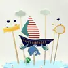 Nuevo adorno de banderín para insertar en pastel de cumpleaños, tapón, decoración de pastel para hornear, traje de decoración para fiesta de cumpleaños con globos