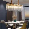 Lustre de Cristal Lâmpada para Sala de Estar Luxo Leve Moderno Pingente Simples Lâmpada para Sala de Jantar Quarto Principal Sala de Estudo Iluminação LED Tendência Luminárias