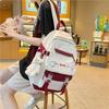 Mochila Transfronteiriça, Mochila de Viagem Grande Capacidade Feminina, Mochila Color Blocking Feminina para Alunos do Ensino Fundamental, Ensino Médio e Universitários