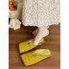 Sapatos Slip-On de Solado Plano para Uso Externo, Confortáveis e Versáteis, Chinelos Simples, Chinelos Quadrados da Moda Estilo Francês para Mulheres, Nova Coleção Primavera/Verão 2025