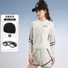 Traje de baño dividido para mujer, nuevo, conservador, explosivo, de manga larga, protector solar, especial para piscina, ajustado, que cubre el vientre.