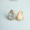 Calabaza de cristal natural incrustada con accesorios de agujero pasante para abalorios hechos a mano DIY, adornos de calabaza de cristal de jade jadeíta