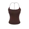 Z Nova Moda Estilo Gola Halter Atacado Regata Sexy Roupa Feminina Transfronteiriça Verão Versátil Ombro a Ombro Europeu Za