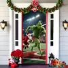 Popular Transfronteiriço Monstro Peludo Verde Grinch Pendurado Capa de Porta Pano de Fundo Decoração de Porta de Casa Pano Pendurado para Atmosfera Festiva Pendurado