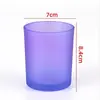 Vaso de Vidrio Esmerilado de Color para Velas, Sencillo con Tapa, Portavelas Opcional, Vaso de Vidrio Creativo de Boca Ancha para Velas, Frasco, Botella Vacía
