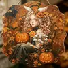 Placa de madeira de coelhinha retrô de Halloween transfronteiriça placa de porta decorativa de abóbora e morcego estilo pastoral americano artesanato