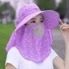 Sombrero de Sol para Recoger Té de Verano Sombrero Parasol Sombrero Anti-ultravioleta para Mujer Máscara Facial para Cubrir la Cara Sombrero de Sol de Doble Uso para Bicicleta y Trabajo
