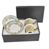 Conjunto de Xícara e Pires para Café em Porcelana de Osso Europeia Luxo Leve Xícara de Chá da Tarde da Corte Presente de Negócios Par de Xícaras Cerâmicas Em Estoque Atacado