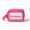 Bolsa de tocador y maquillaje rosa Toiletry Bag Bolsa de almacenamiento de viaje Asa portátil Almacenamiento de gran capacidad PVC Juego de tres piezas grande, mediano y pequeño
