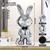 50/60 cm Mueble de TV de Conejo de la Suerte de Gama Alta Adornos de Escritorio Galvanizado Modelo de Sala de Estar de Gama Alta Decoración Suave para el Hogar