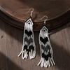 Pendientes de cuentas de vidrio con contraste de colores de moda para mujer, aretes con borlas de viento para vacaciones de nicho, suministro transfronterizo al por mayor