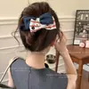 Grampo de cabelo com laço color-blocking de primavera e verão para mulheres, novo estilo 2026, acessório de cabelo elegante tipo bico de pato grande para penteados presos