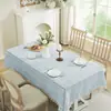 Comércio Exterior Transfronteiriço Toalha de Mesa com Franjas Estilo Europeu e Americano Amazon, Decoração de Gaze Tecida Lisa Cor Sólida, Toalha de Mesa Espessa para Mesa de Jantar Doméstica