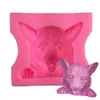 Molde de Silicona Cuadrado con Forma de Perro para Decoración de Chocolate con Paleta, Fondant, Horneado, Molde de Resina, Yeso, Molde para Pastel