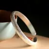 Personalidad Plata Producto Plata Pura 999.9 Mate Pulsera Simple Moderna Única Versátil Nicho Lujo Ligero Pulsera Abierta