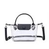 Bolso Cruzado Casual Versátil para Viajes Diarios, Bloqueo de Color, Impermeable, PVC, Bolso Tipo Bollo de Gelatina, Bolso de Hombro Cruzado