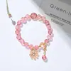 Nuevo pulsera de cristal con flor caliente femenina cristal rosa Flor de Sol pulsera para hermanas amigas estudiante pulsera Margarita