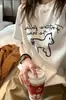 Camiseta de Manga Corta de Algodón Suave de Doble Cara con Estampado de Pony Estilo Coreano Missmarmah para Mujer, Top Versátil de Verano