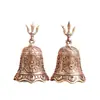 Campana de Latón Puro de Tres Púas con Ocho Trigramas, Campana de la Paz con Ocho Tesoros, Artículo Decorativo Vintage, Artesanía de Escritorio, Adorno de Cobre