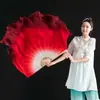 Leque de Dança Clássica com Grande Design Degradê Vermelho e Branco, Adequado para Apresentações e Dança de Salão
