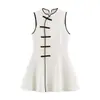 Comércio Exterior 2026 Verão Novo Estilo Europeu e Americano Moda Feminina Sexy Hot Girl Sem Mangas Botão de Nó Vestido 5029274