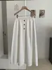 KEKEZOON Falda Casual Simple Estilo Coreano Color Sólido Elástica de Cintura Alta Holgada de Longitud Media Línea A para Mujer 8639