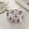 Nueva Bolsa de Algodón Acolchada Dulce y Fresca para Labiales Bolsa Portátil de Almacenamiento para Artículos de Tocador Bolsa Organizadora de Almacenamiento Varios Florales Ins