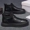 Otoño 2026 Nuevos Zapatos Casuales de Cuero de Caña Alta Estilo Martens Moda Retro Slip-On Aumentadores de Altura Suela Gruesa Zapatos para Hombre
