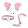 Orejas de gato Campana Accesorios para el cabello Cos diadema de pelo de gato collar traje de cola de gato Accesorios para diadema de fiesta de Halloween