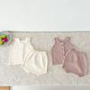 Traje de punto Ins estilo europeo y americano para bebés niños y niñas Chaleco de otoño Pantalones tipo pan Ropa estilo western Conjunto de dos piezas