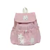 Mochila de Tela con Cordón y Solapa de Lunares Azul Leche Conejo Estilo Fresco de Verano Suave Pegajoso Chica Suave Estilo Campus Mochila Pequeña Nueva