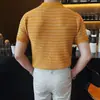 2026 Nueva Camisa Polo de Punto Transpirable de Manga Corta para Hombre, Camiseta Trendy de Lujo Ligero de Media Manga para Hombre
