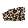 Cinto Feminino Duplo Anel Estampa de Leopardo 2026 Novo, Venda Quente Transfronteiriça, Cinto Versátil Europeu e Americano para Casaco, Cinto de Cintura Feminino