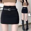 Diseño Retro Americano Sexy Falda de Trabajo de Línea A de Cintura Alta Verano 2024 Falda Versátil de Línea A Falda Elástica de Cadera