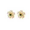 Nuevos Pendientes de Flor de Circonita de Moda Versátiles Oro de Arena Vietnamita Estilo de Lujo Ligero Pendientes Pequeños de Flor para Mujer Joyería Transfronteriza Venta Directa