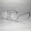 Gafas Planas de Diseño Artístico Retro con Marco Metálico Delgado, Gafas Planas Redondas de Moda y Versátiles Ultraligeras para Viajar Wm69161