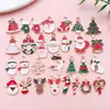 Colgantes de aleación navideños con goteo de aceite hombre de jengibre muñeco de nieve Papá Noel campana adornos de regalo accesorios para joyería DIY