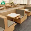 Restaurante Temático Sofá de Canto de Parede Restaurante de Chá Mesas e Cadeiras de Madeira Maciça Restaurante de Lamen Combinação de Mesa e Cadeiras de Jantar