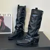 Calcetín de Tacón Grueso Hasta la Rodilla Botas de Caballero Mujer 2026 Invierno Más Vendidos Botas de Caña Larga Moda Retro Botas de Tacón